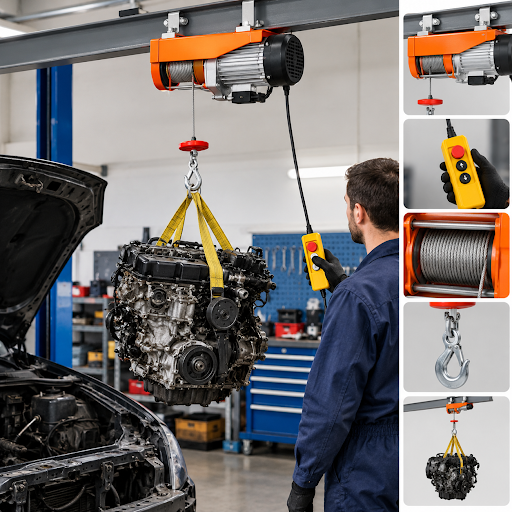 Quels équipements sont utiles pour soulever des composants automobiles lourds ?